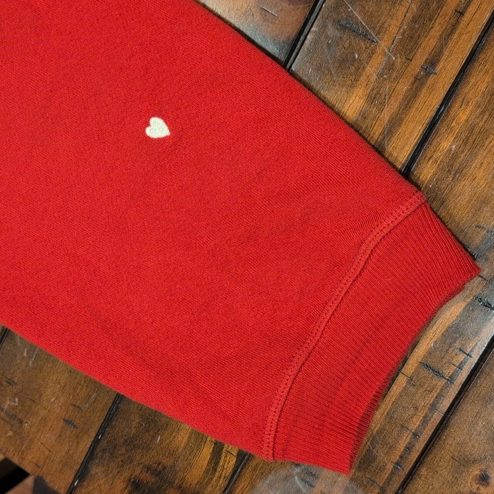 THE GREAT. Red Joggers with White Heart Accents - Picture 8 of 9